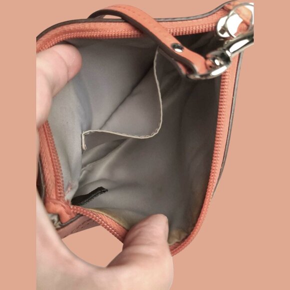 COACH Perforated Signature Bag in coral pink and wristlet set - Picture 10 of 13